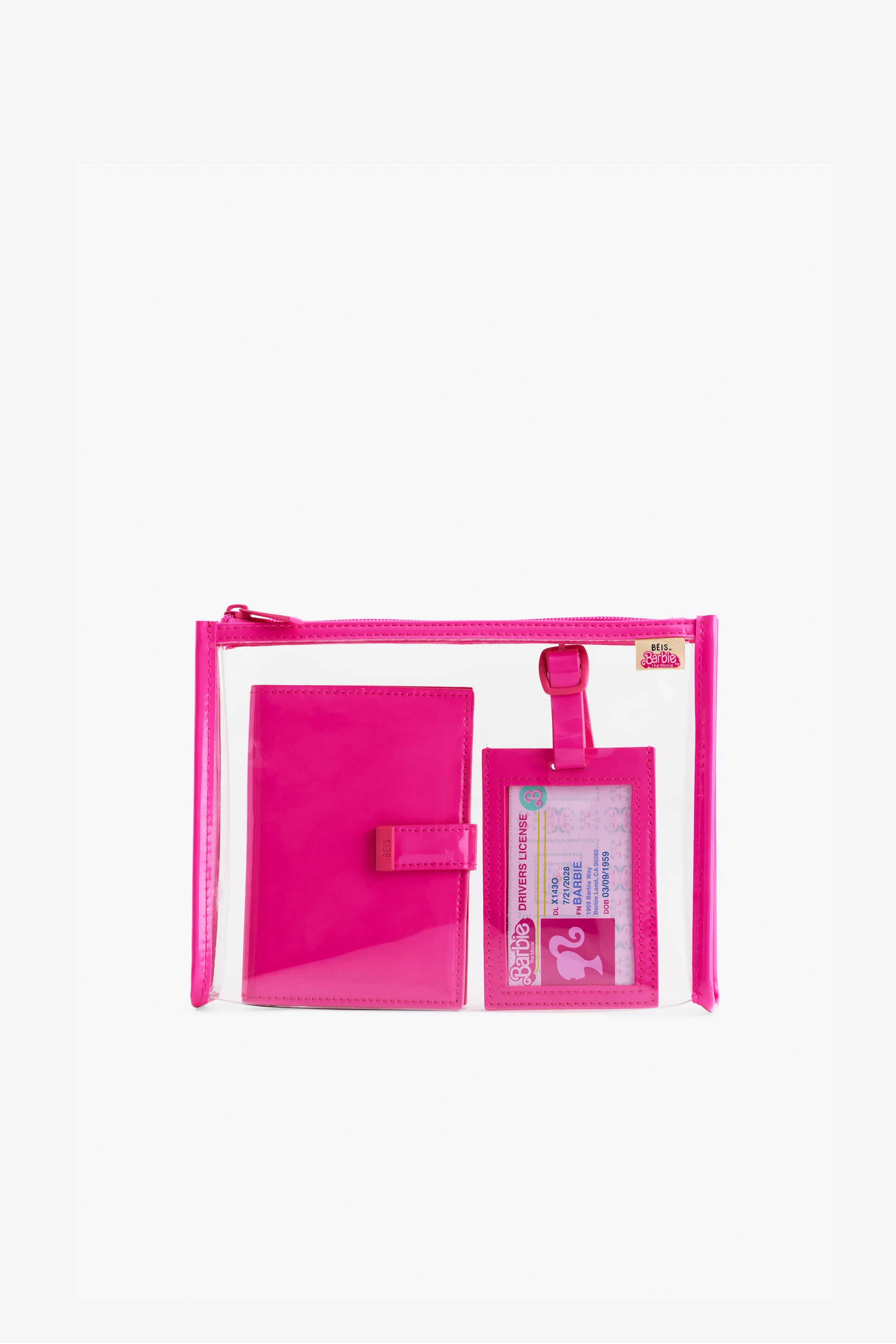 The Passport & Luggage Tag Set in Barbie™ Pink