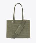 The Work Tote in Olive Croc