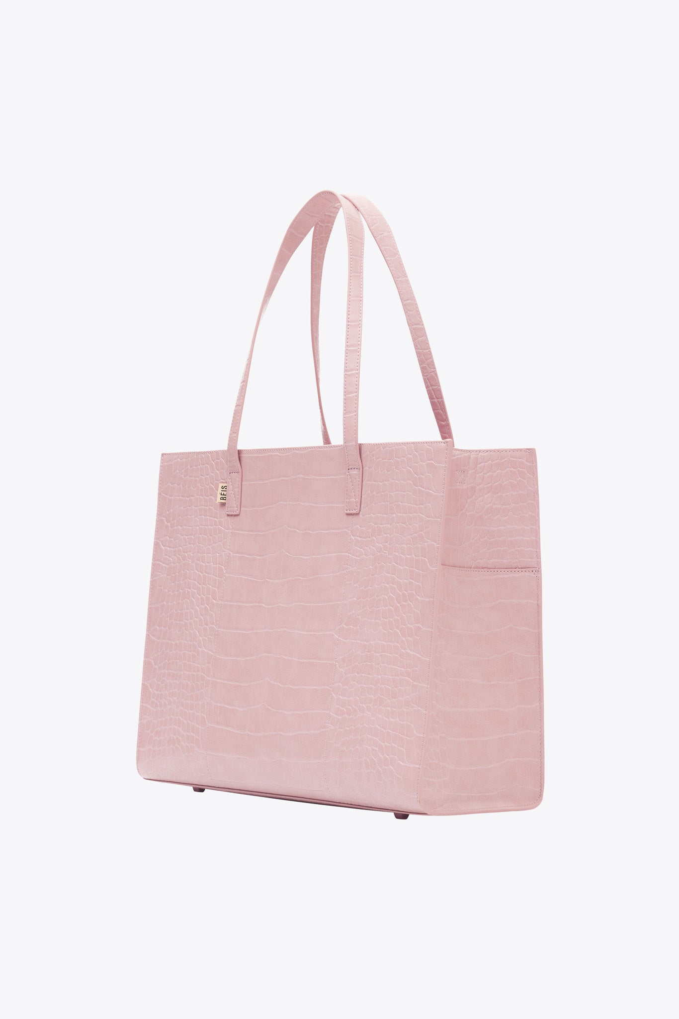 The Large Work Tote in Atlas Pink Croc